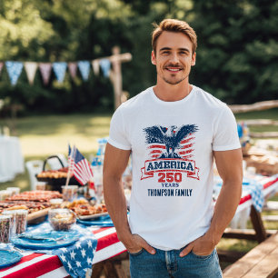 Patriotic American Eagle Happy 250th Anniversary T-Shirt