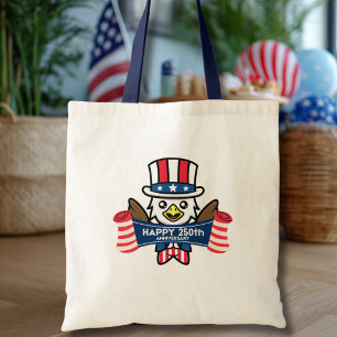 Patriotic American Eagle Happy 250th Anniversary Tote Bag