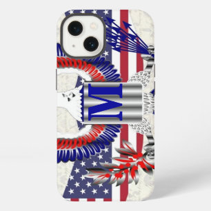 Patriotic American eagle personalised monogram iPhone 13 Case