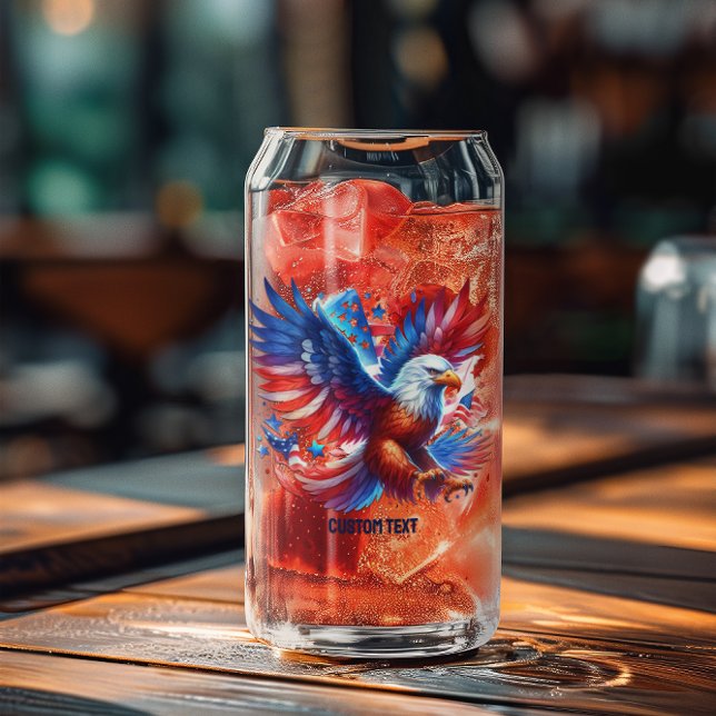 Patriotic American Eagle Red White Blue Can Glass (Creator Uploaded)