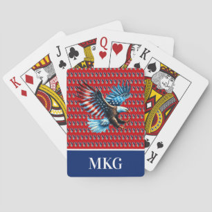Patriotic American Eagle Red White Blue Playing Cards