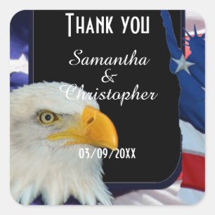 Patriotic American Eagle thank you Square Sticker