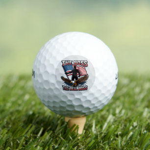 Patriotic American Eagle The Real Boss Design Golf Balls