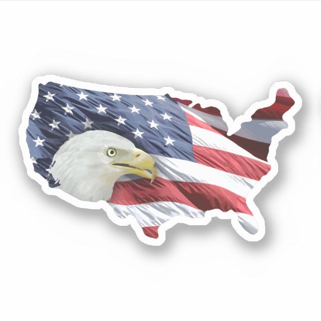 Patriotic American Eagle US Map Shape (Front)