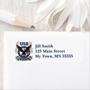 Patriotic American Eagle USA Freedom Return Address Label