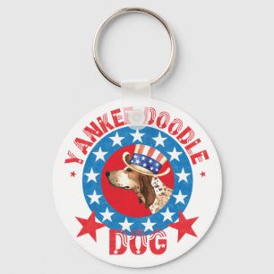 Patriotic American English Coonhound Key Ring