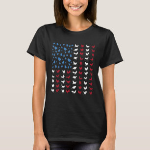 Patriotic American Farmer Chicken Flag 4th Of July T-Shirt