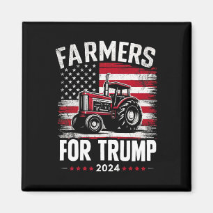 Patriotic American Farmers For Trump Election Usa Magnet