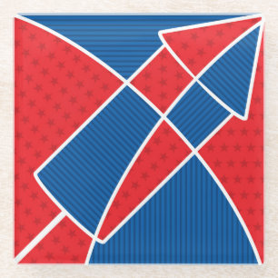 Patriotic American fireworks Glass Coaster