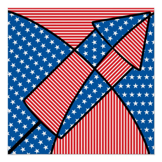Patriotic American fireworks Poster (Front)