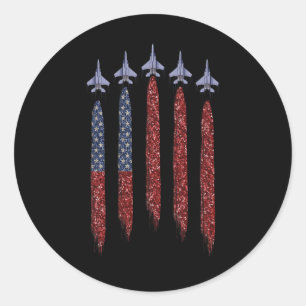 Patriotic American Flag 4th July Independence Day Classic Round Sticker