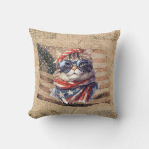 Patriotic American flag 4th July independence day Cushion