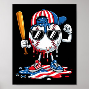 Patriotic American Flag 4th Of July Sell Drip Ice Poster