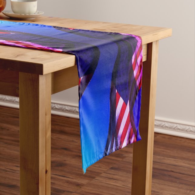 Patriotic American Flag 4th of July Short Table Runner (In Situ)