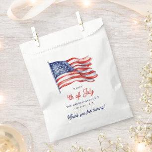 Patriotic American Flag 4th of July Thank You Favour Bag