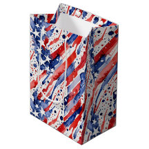 Patriotic American Flag Abstract Paint Splash