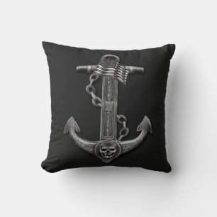 Patriotic American flag anchor pirate nautical  Cushion