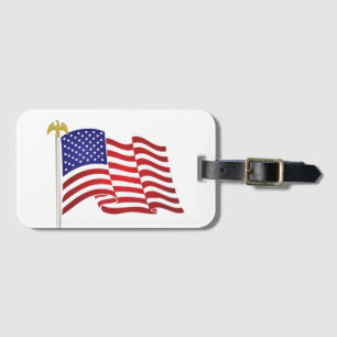 Patriotic American flag and eagle Luggage Tag