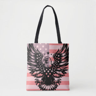 Patriotic American Flag and Eagle Masculine Men's Tote Bag