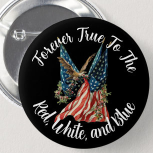 Patriotic American Flag and Eagle USA 250th 6 Cm Round Badge