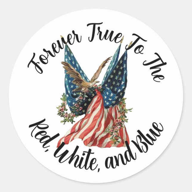 Patriotic American Flag and Eagle USA 250th Classic Round Sticker (Front)