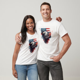 Patriotic American flag Bald Eagle  T-Shirt