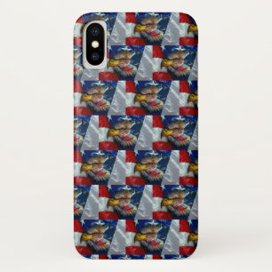 Patriotic American Flag Bald Eagle Wolf iPhone X Case