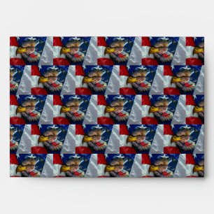 Patriotic American Flag Bald Eagle Wolf Envelope