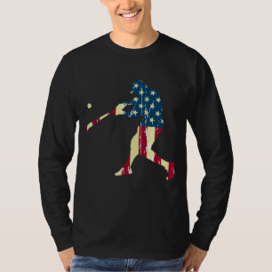 Patriotic American Flag Baseball Hoodie Baseball H T-Shirt