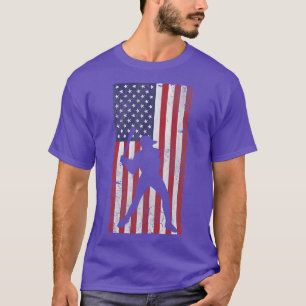 Patriotic American Flag Baseball Sports T-Shirt