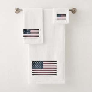 Patriotic American flag bath towel set made in USA