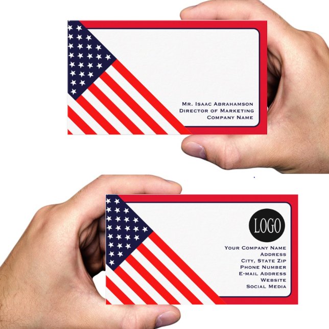 Patriotic American Flag Business Card (Creator Uploaded)