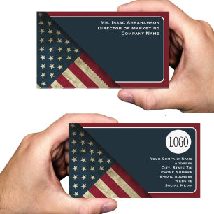 Patriotic American Flag Business Card