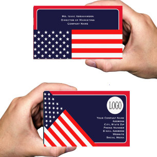 Patriotic American Flag Business Card