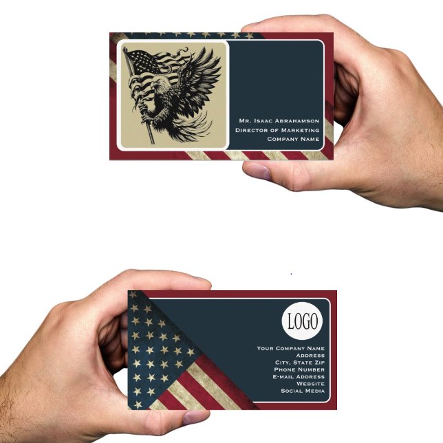 Patriotic American Flag Business Card (Creator Uploaded)