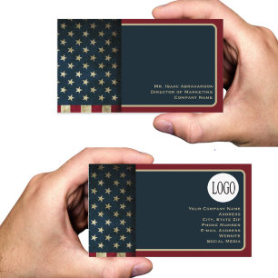Patriotic American Flag Business Card
