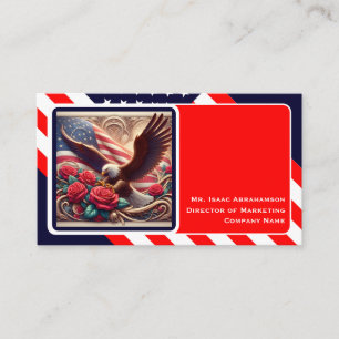 Patriotic American Flag Business Card