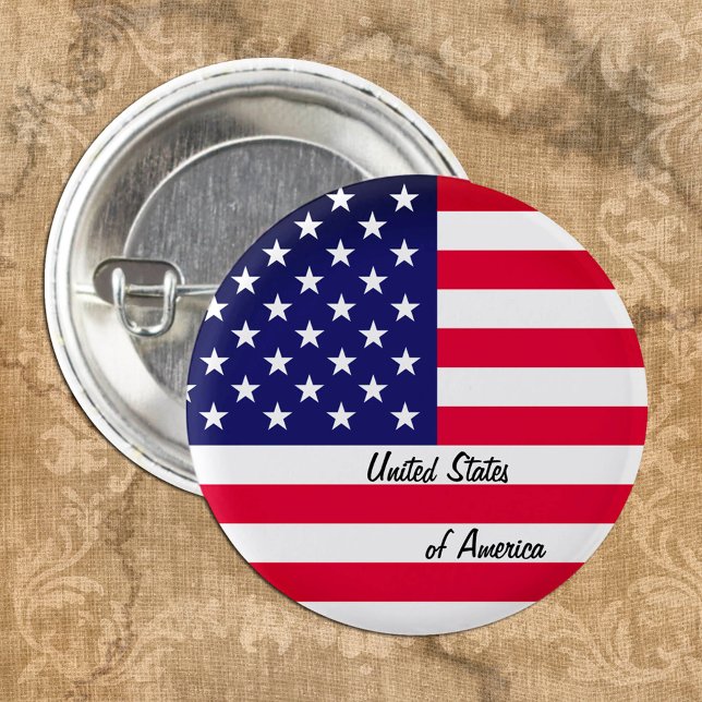 Patriotic American Flag button, USA, United States 3 Cm Round Badge (Creator Uploaded)