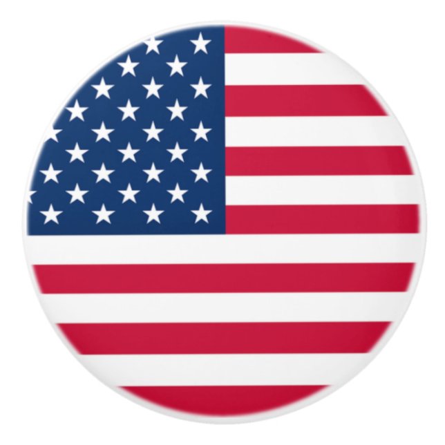 Patriotic American Flag Ceramic Knob (Front)
