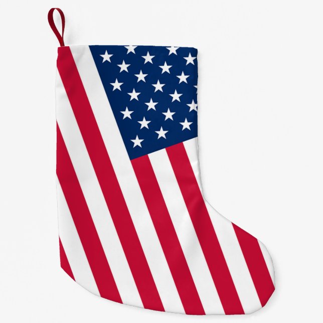 Patriotic American Flag Christmas Stocking (Front)
