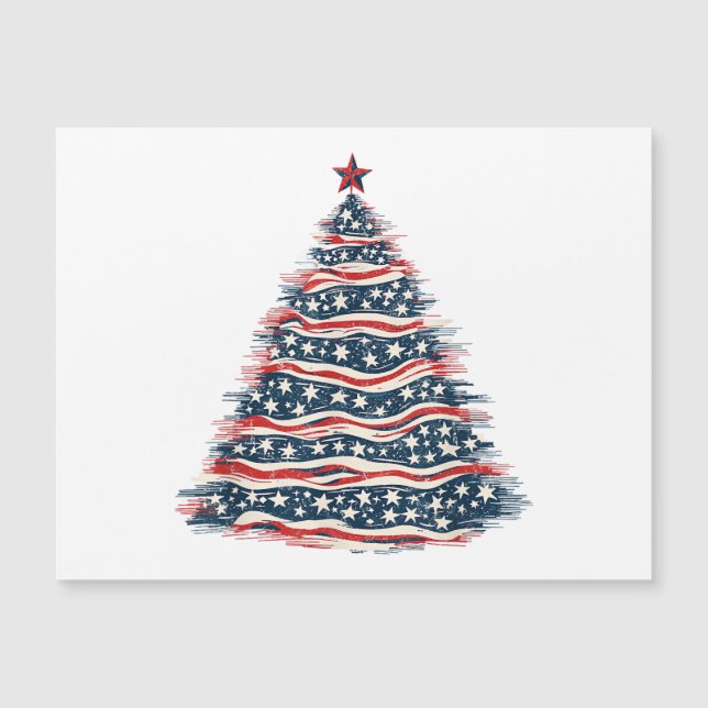 Patriotic American Flag Christmas Tree (Front)