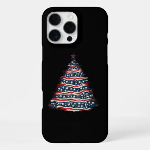 Patriotic American Flag Christmas Tree iPhone 16 Pro Max Case