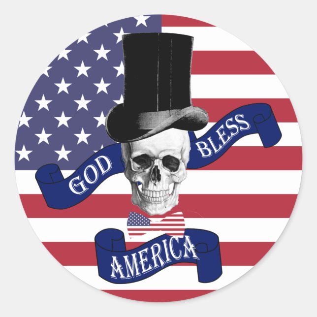 Patriotic American flag Classic Round Sticker (Front)