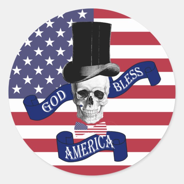 Patriotic American flag Classic Round Sticker (Front)