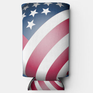 Patriotic American Flag, Cool and Fun Seltzer Can Cooler