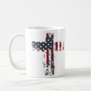 Patriotic American flag cross Coffee Mug