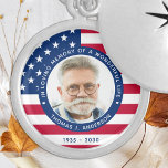 Patriotic American Flag Custom Photo Memorial  Locket Necklace<br><div class="desc">Honour your loved one with a patriotic custom photo memorial locket necklace. This unique military memorial locket necklace is the perfect gift for yourself, family or friends to pay tribute to a military veteran, military soldier, army, marines or fallen soldier. This patriotic memorial locket necklace features a modern red white...</div>