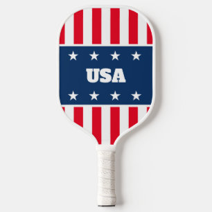 Patriotic American flag custom pickleball paddle