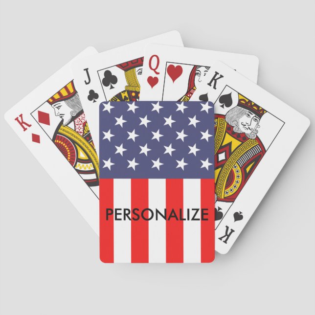 Patriotic American flag custom poker playing cards (Back)
