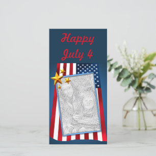 Patriotic American Flag Customisable Photo Card